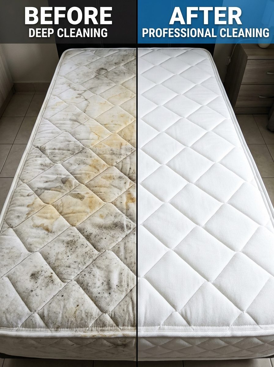 Before After Cuci Springbed Palembang